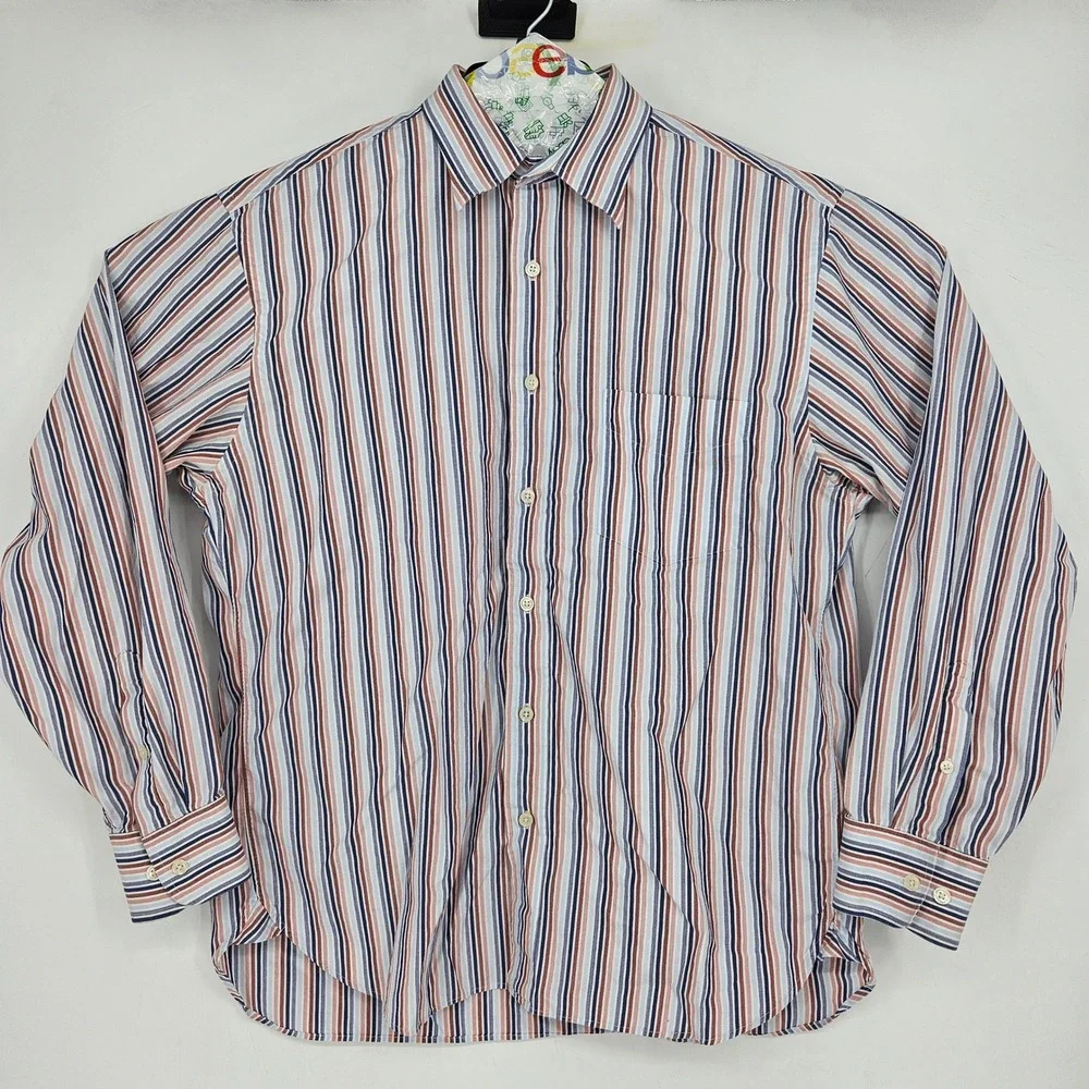 J Crew Shirt Mens Large 16 16.5 Striped Button Up Casual Long Sleeve FLAWS